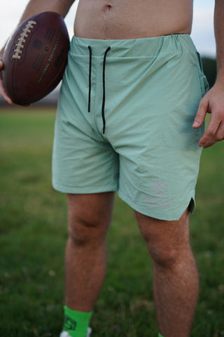 Men Polyester Shorts Green